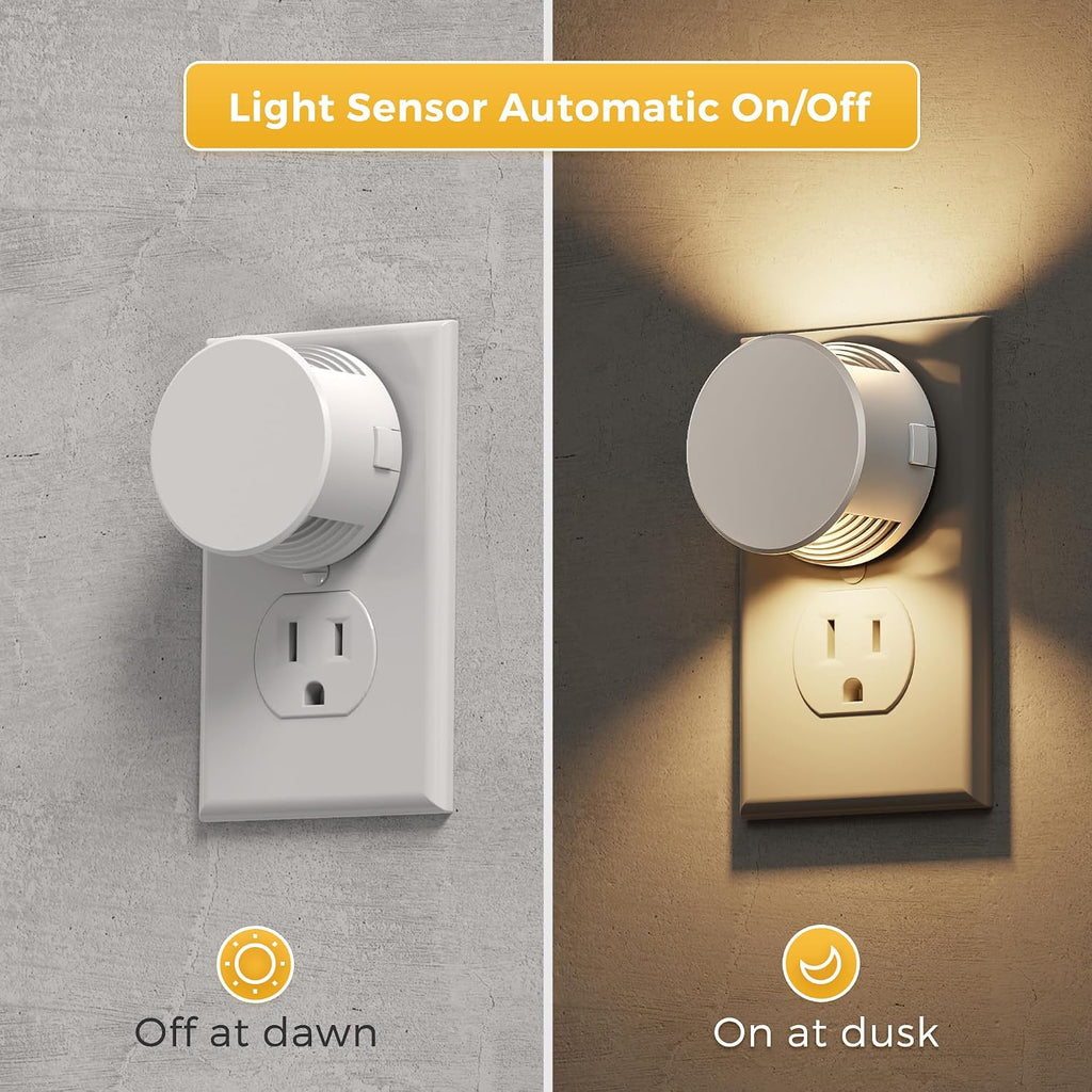 L LOHAS LED Night Lights Plug into Wall,White Night Light Dusk to Dawn