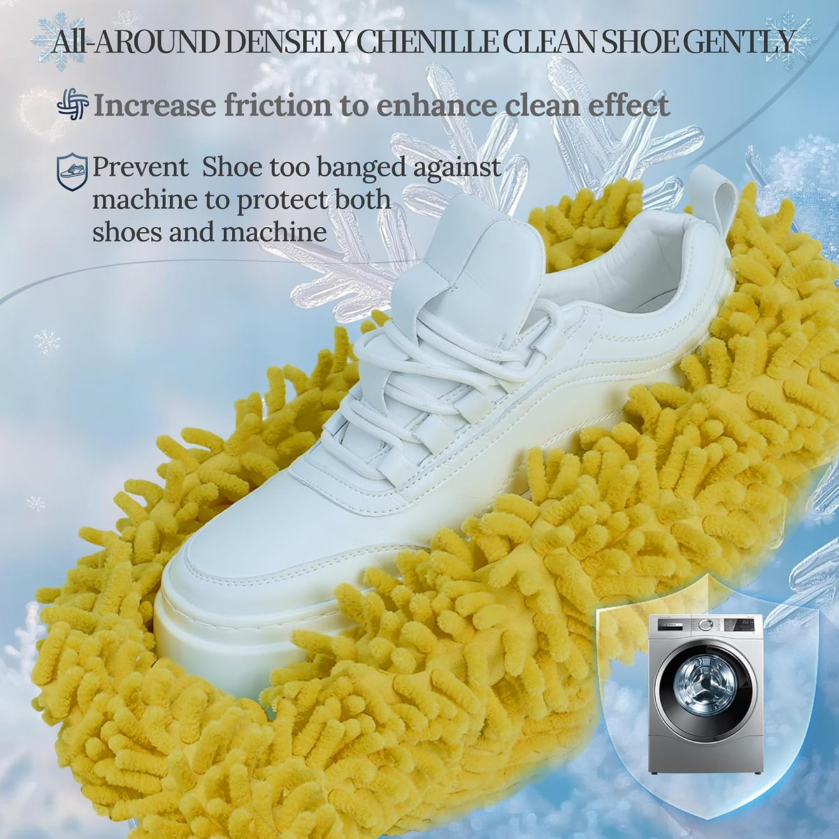 Shoe Washing Machine Bag, Laundry Shoe Bag for Washer and Dryer,2Pcs Reusable Shoe Bag for Washing Machine Fit Most Shoes Types (Yellow 2 pcs)