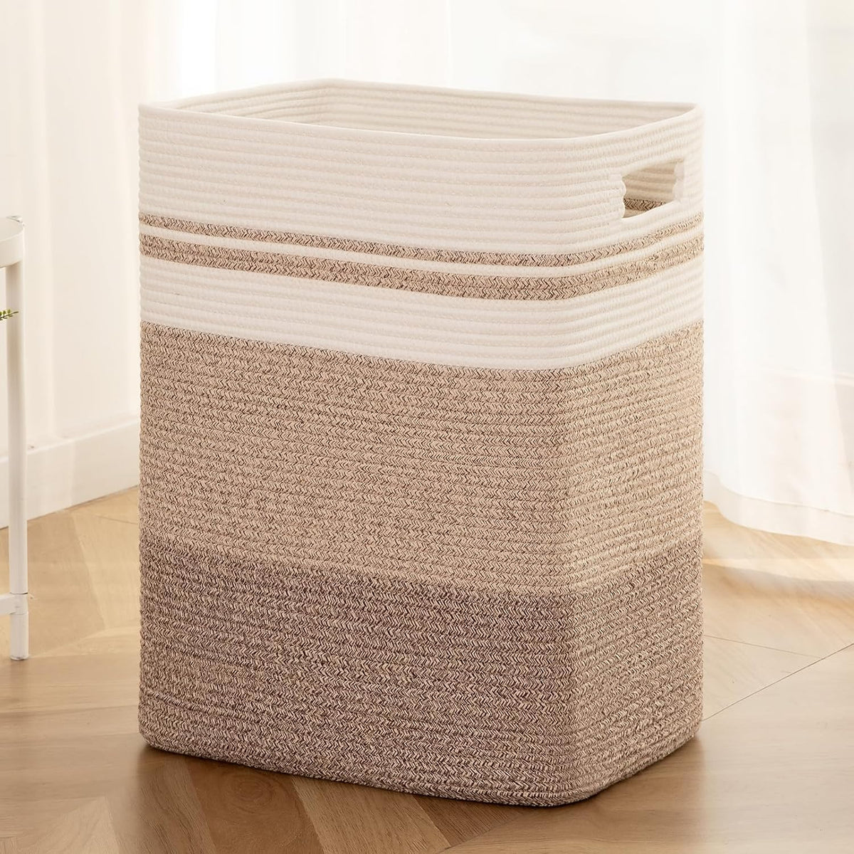 OIAHOMY Laundry Hamper Laundry Basket Cotton Rope Storage Baskets Yellow