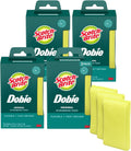 Scotch-Brite Dobie Non-Scratch All-Purpose Scrub Pads, 12 Total Pads (4 Packs of 3), Reusable Scouring Sponges for Kitchen & Bathroom, Safe on Non-Stick Cookware