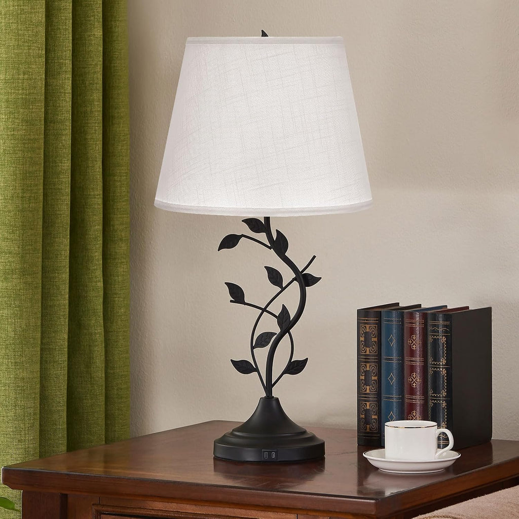 Kakanuo Table Lamp for Living Room, Bedside Lamp for Bedroom, Rustic Lamp