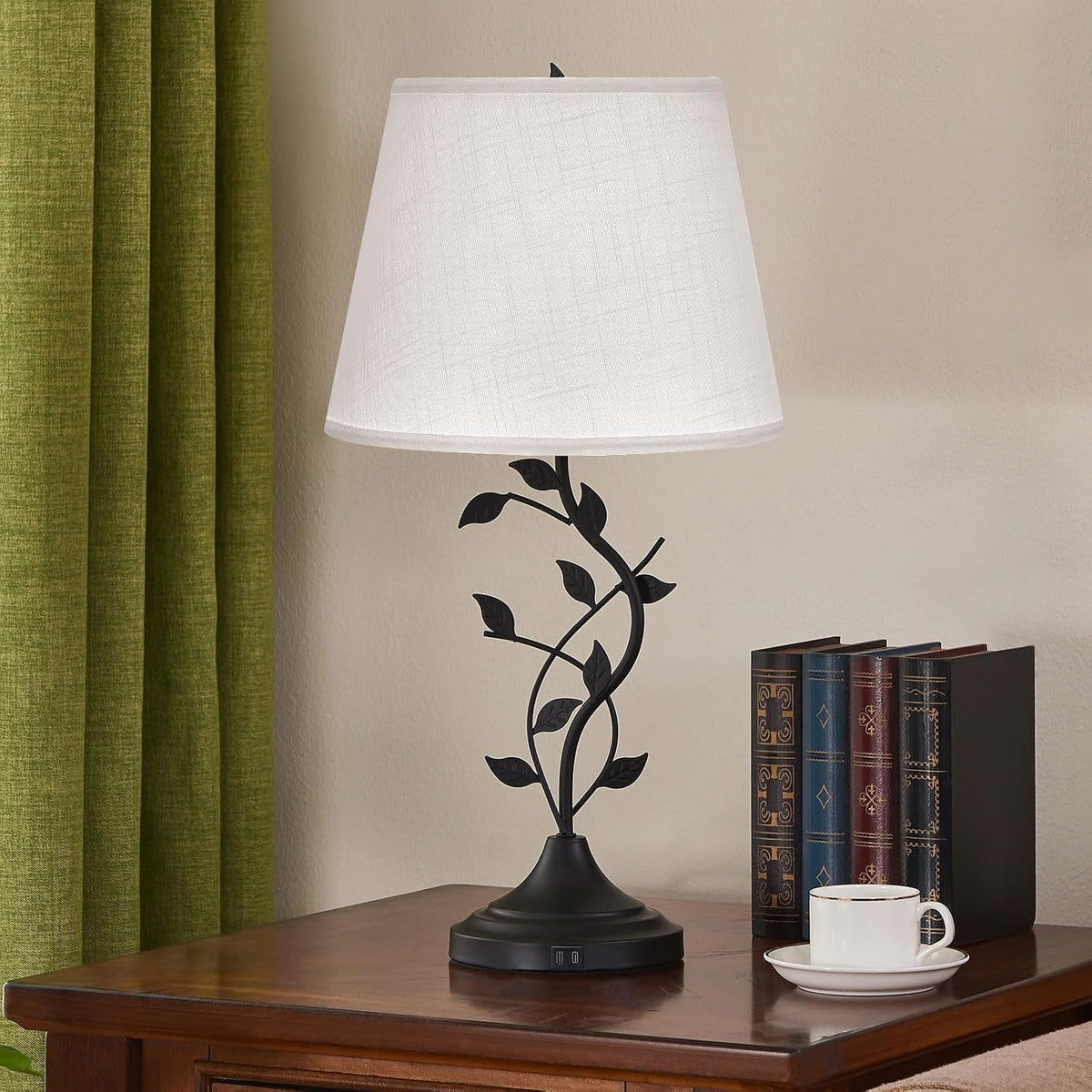 Kakanuo Table Lamp for Living Room, Bedside Lamp for Bedroom, Rustic Lamp