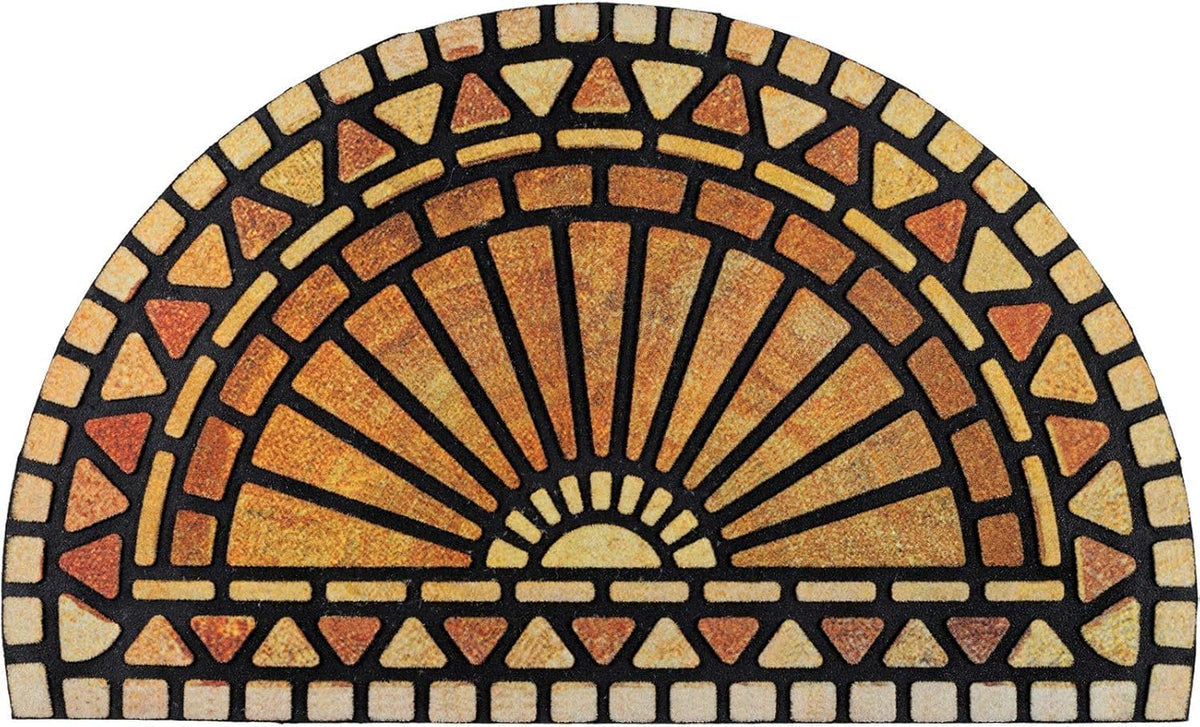CHICHIC Front Door Mat 24"x36" Outdoors Heavy Duty Rubber Mat, Semicircle