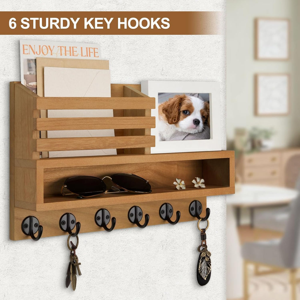 Key and Mail Holder Wall Mount, Key Holder with Long Storage Box