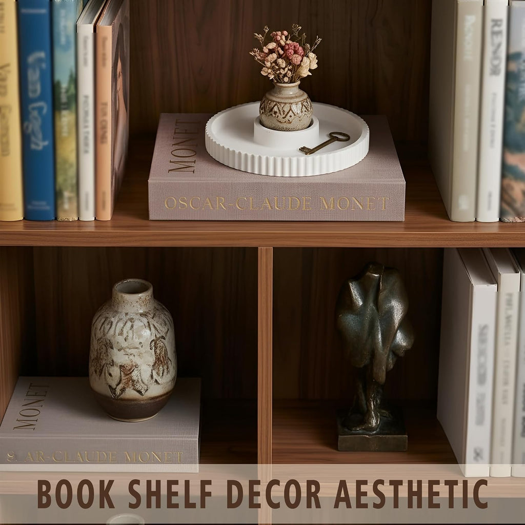 Decorative Book Set with Tray, Linen Coffee Table Books Decor