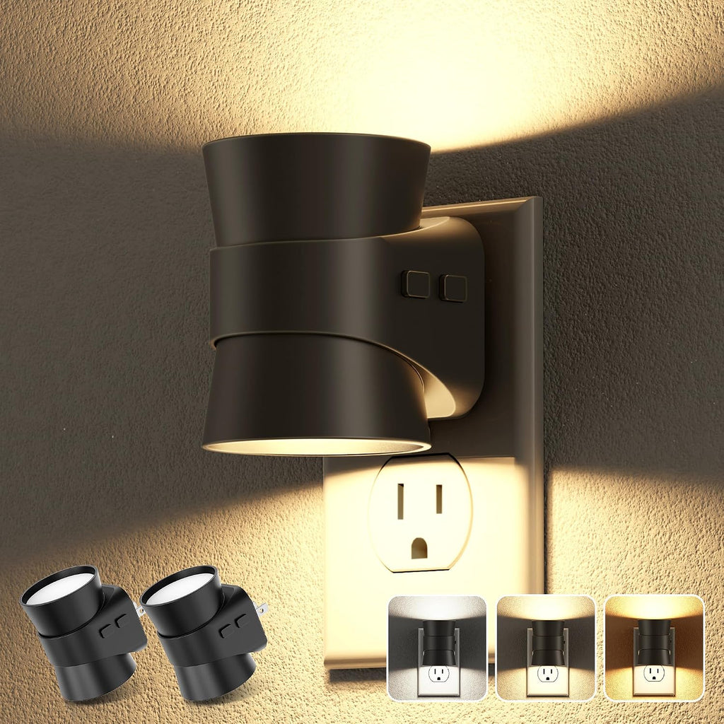 JandCase Night Light, Night Lights Plug Into Wall with 3 Color, Dimmable