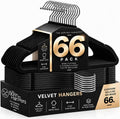 66 Pack Black Velvet Hangers Non Slip, Felt Hangers