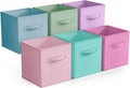 Sorbus Cube Storage Bin, Fabric, 6 Pack (11 Inch, Pastel Multi-Color 2)