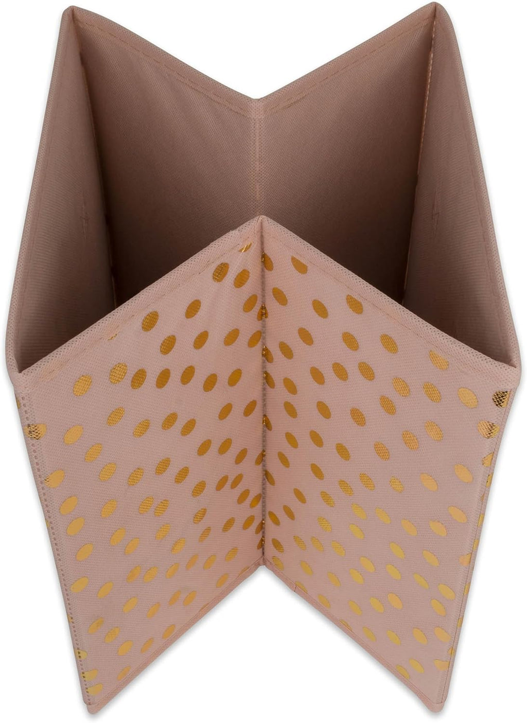 DII Woven Polyester Storage Bin, Polka Dot, Pink & Gold, Small Set of 4
