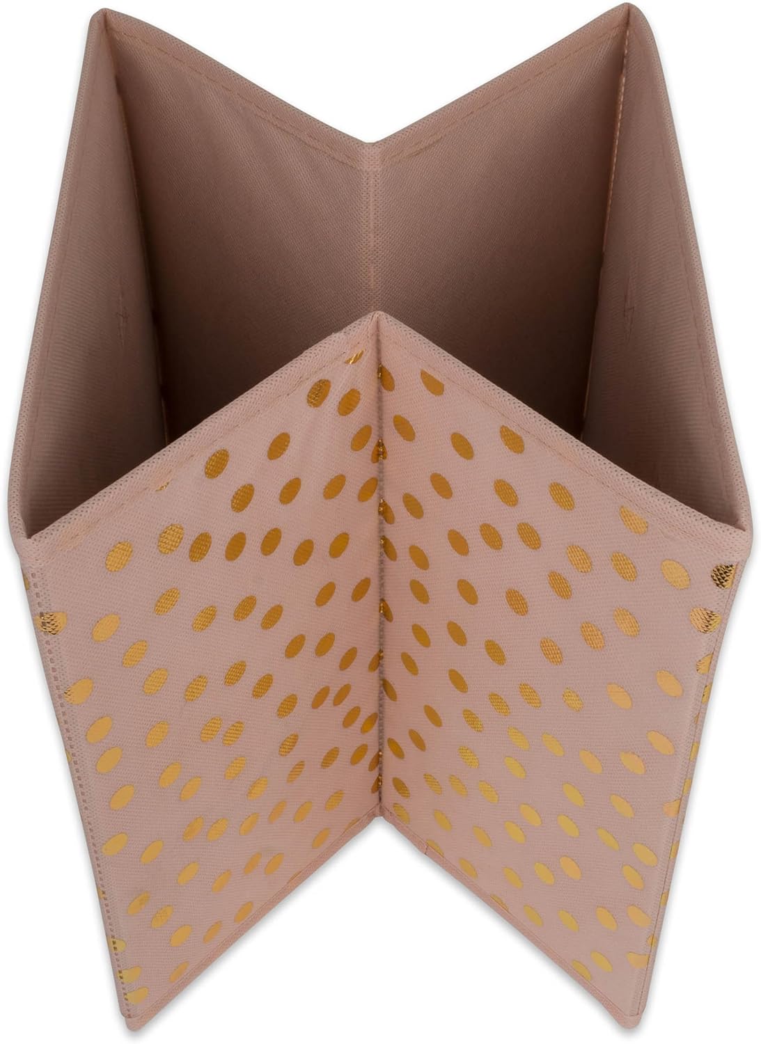 DII Woven Polyester Storage Bin, Polka Dot, Pink & Gold, Small Set of 4