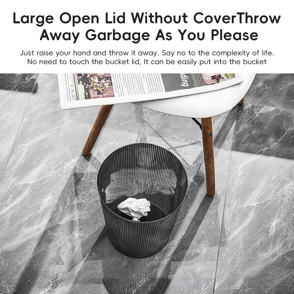 Transparent Trash Can,2 Gallon Grey Garbage Can,1 Pack