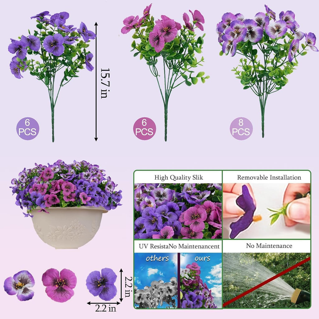 20 Pack Artificial Orchid Flowers Spring Outdoor Flowers Mixed Color Orchid Stems Outdoor Fake Flowers Uv Resistant Spring Front Porch Decor Outdoor Wedding Decorations Party Table Centerpieces
