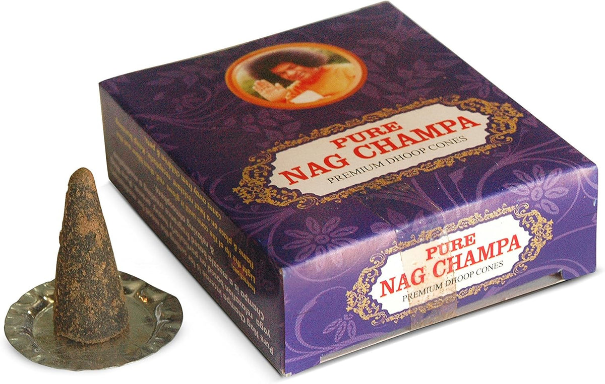 Pure Nag Champa 120 Incense Cones Bulk Pack - Intense Burst of Incense Smoke and Easier Ash Clean-Up Than Sticks