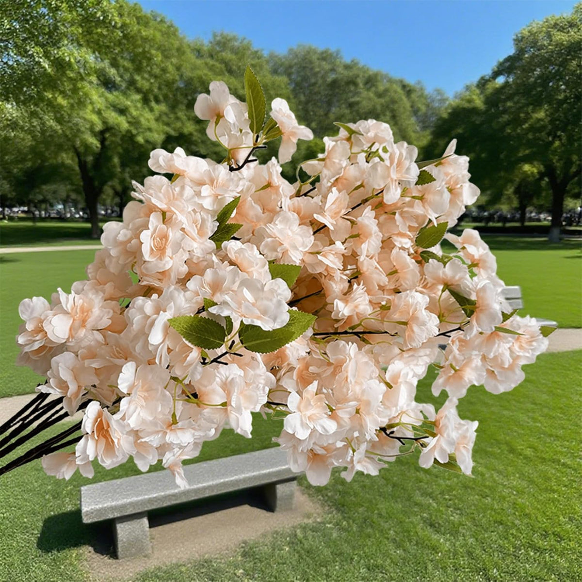 5 Pieces of Simulated Cherry Blossom Branch Arch Floral Decoration