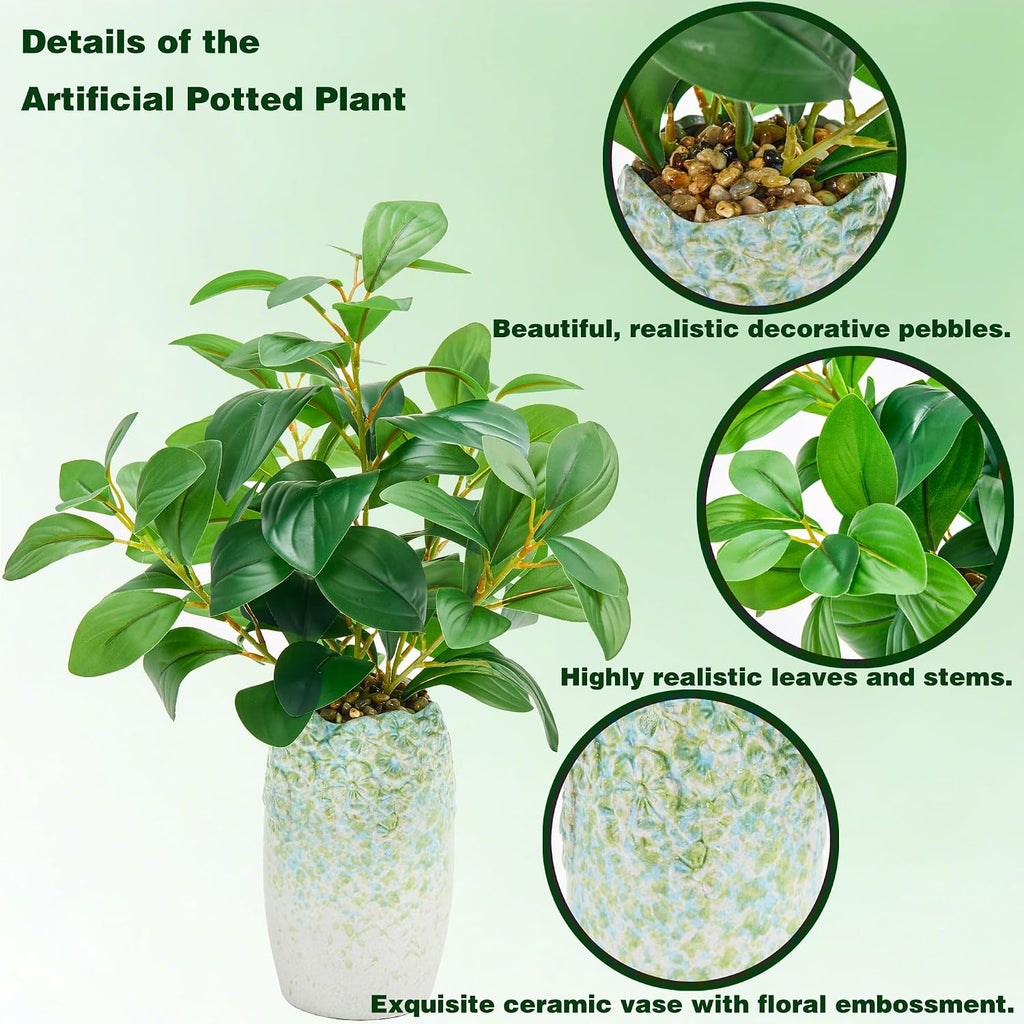 17" Artificial Eucalyptus Plant Realistic Faux Greenery Desk Office Decor