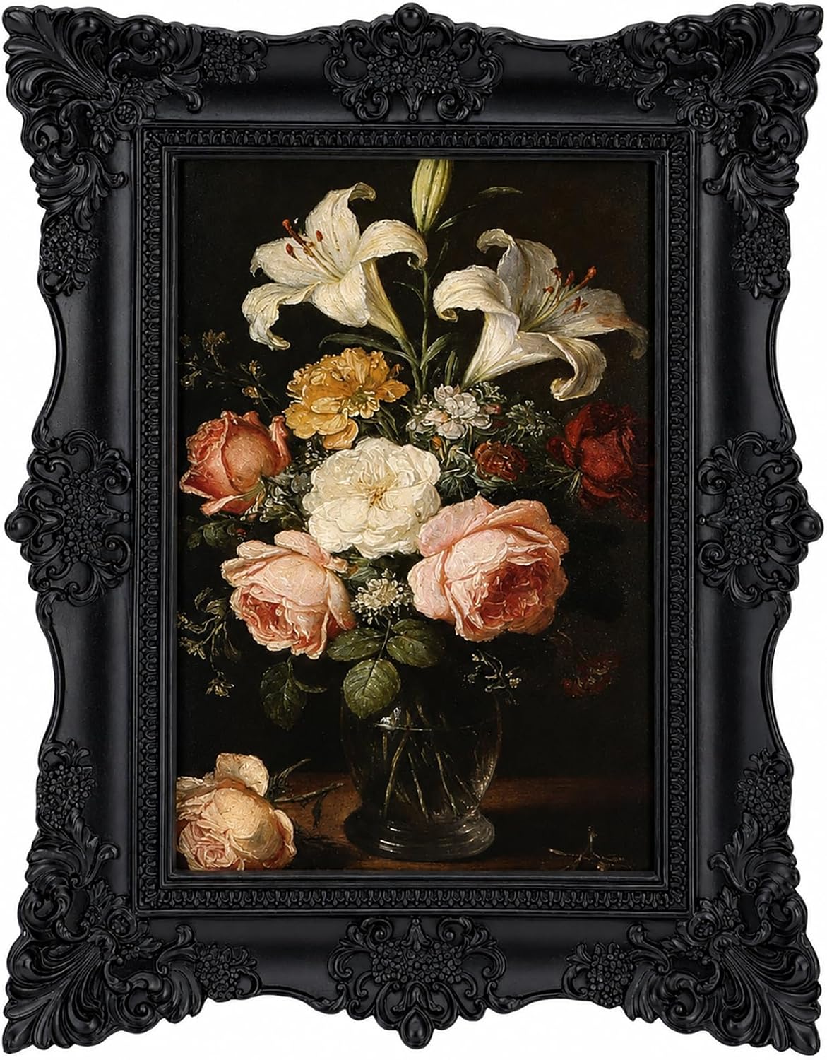 5x7 Vintage Picture Frames -5x 7 Antique Picture Frame, Ornate Frames 5 X 7 With Glass Front For Tabletop Photo Display And Wall Hanging, Victorian Poster Frame 5 By 7 (Black, 5X7)