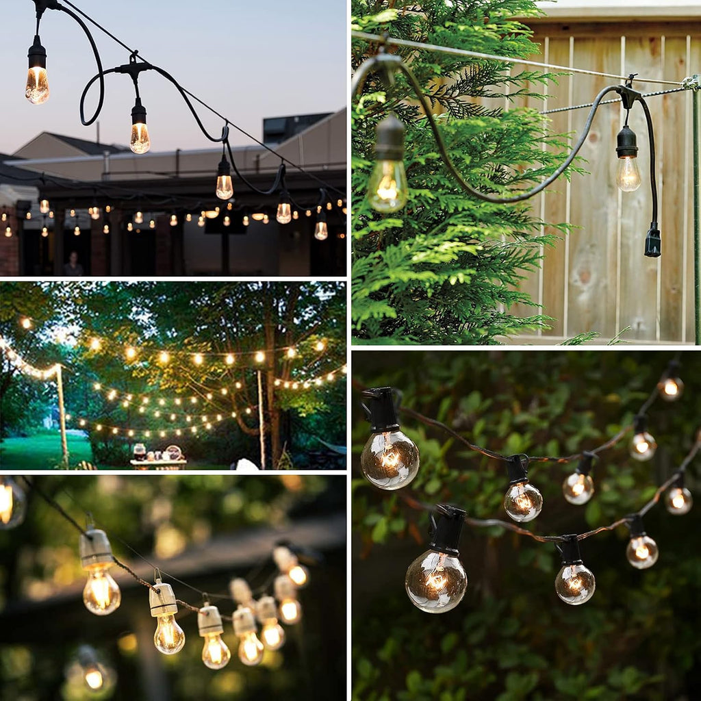BLIKA String Light Hanging Kits, 400FT Coated Stainless Steel 304 Wire Rope, Outdoor Light Guide Wire, Globe String Light Suspension Kit Included Turnbuckles, Enough Accessories, Use Manual
