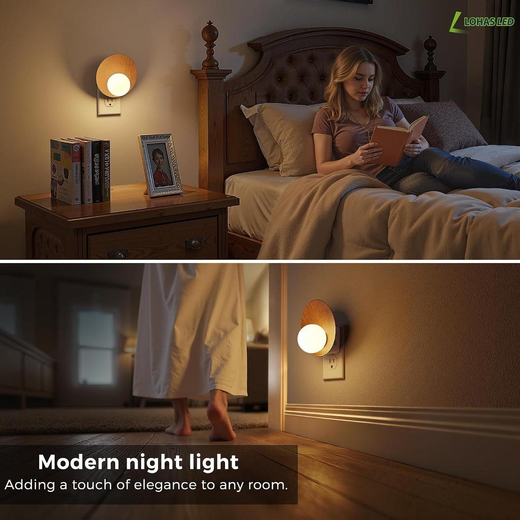 L LOHAS LED Night Light, Cozy Rustic Farmhouse Night Light