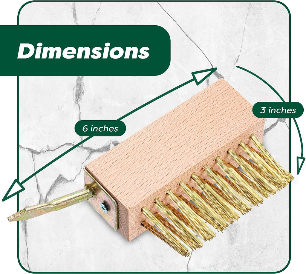 SCRUBIT Moss & Weed Remover Wired Grout Cleaner Brush, Great for Cleaning Decks, Pavers, Patios & Walkways Weed Scraper & Wire Brush Set, Combo w/2 Brush Heads & Scraping Hook - Grout Remover Tool