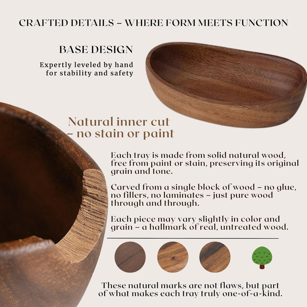 Wooden Bowl for Keys, Walnut Catchall Bowl for Entryway, Small 6.7 Inch