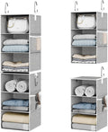 StorageWorks Hanging Closet Organizer, 6-Shelf with 2-in-1 Design, Gray