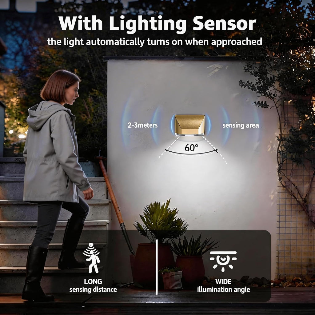 Door Light Small Motion Sensor Light Battery Powered Gold