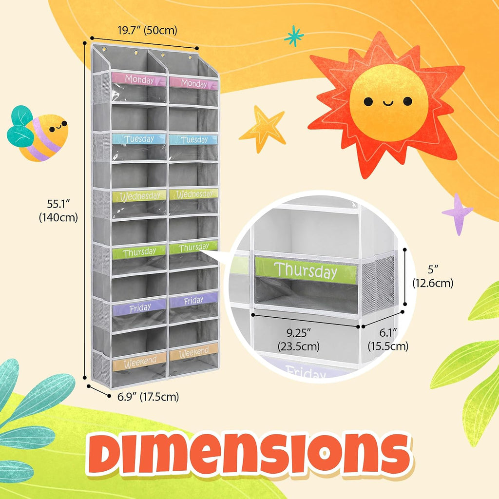 Weekly Clothes Organizer for Kids Closet Daily Outfit Storage 12 Shelf