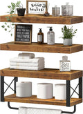QEEIG Bathroom Shelves Over Toilet (Brown, Set of 3, 15.7")