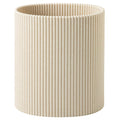 Small Bathroom Trash Can, Beige & Thick Lines, 1.6 Gallon