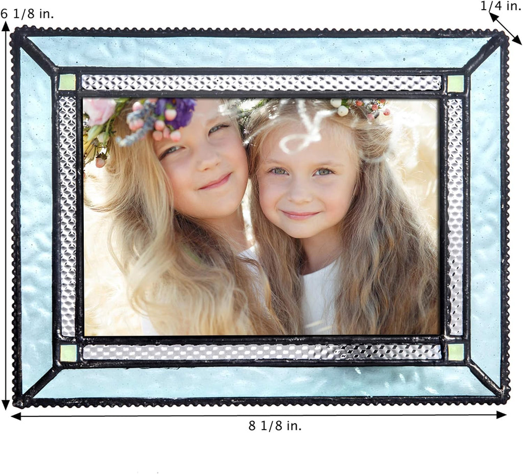 J Devlin Windsor Blue and Green Glass Picture Frame, 4x6 H/V