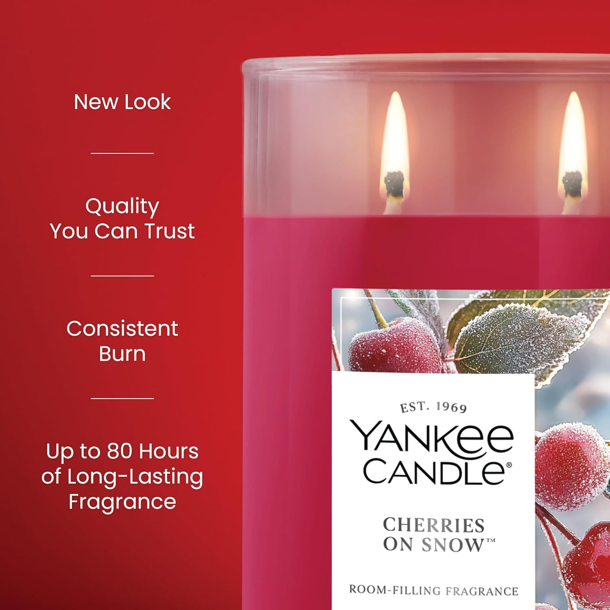 Yankee Candle Cherries On Snow Scented Candle, 20oz Large Tumbler
