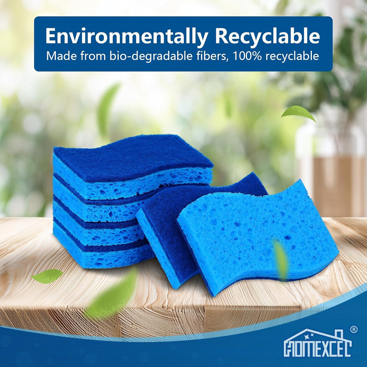 HOMEXCEL Sponges Kitchen 72 Pack, Non Scratch Scrub Dish Sponge for Dishes
