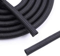1/2" - 10Ft Split Braided Cable Sleeve, Wire Loom Tubing, Black