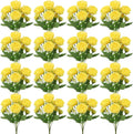 16 Pack Yellow Peonies Artificial Flowers, Fake Silk Hydrangea Bouquet for Bridal Wedding Home Table Decor Reusable Dining Opening Ceremony Birthday Arrangement Faux Floral