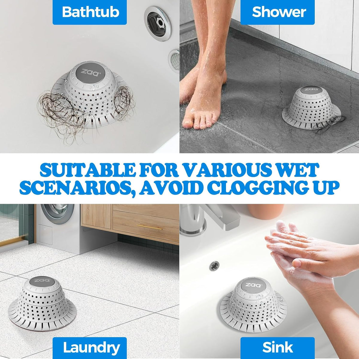 zaa Shower Drain Hair Catcher Bathtub Drain Strainer Sink Drain Protector