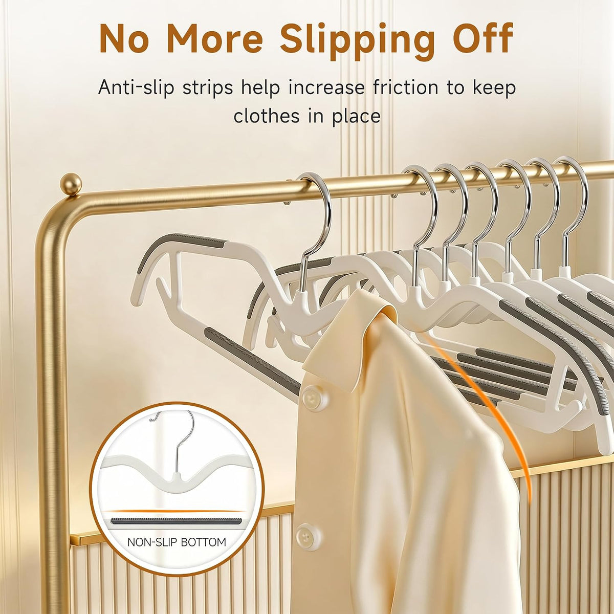 Sishynio 20 Pack White Short Neck Plastic Clothes Hangers, Slim, Non-Slip