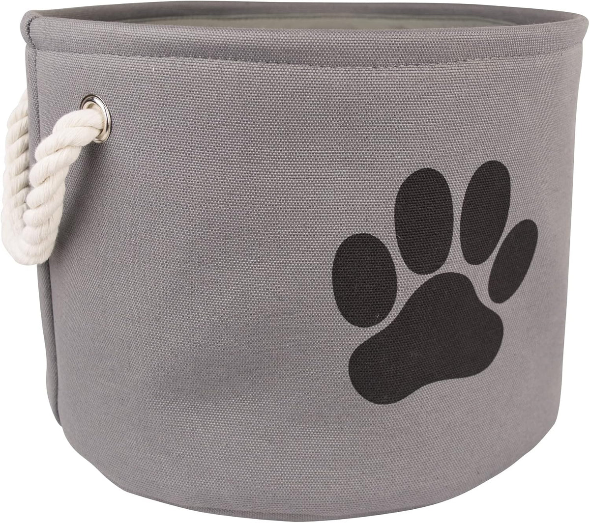 Bone Dry Pet Storage Collection Collapsible Bin, Small Round, Gray
