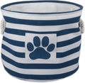Bone Dry Dog Toy Basket, Round Navy Large, Collapsible