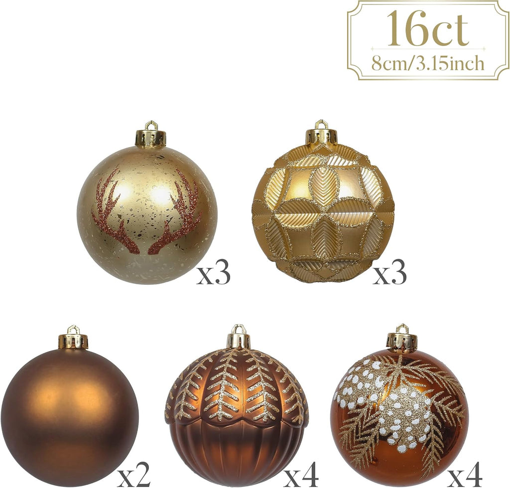 Valery Madelyn 16ct Christmas Tree Decorations Ball Ornaments 3.15 Inches
