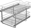 Pull Out Cabinet Organizer,(17½"W x 22" D) 2 Tier Soft Close Slide Out Drawer For Kitchen Base Cabinet, Individual Pull Out Shelf, Roll Out Pantry Organization, 22 Inch Deep