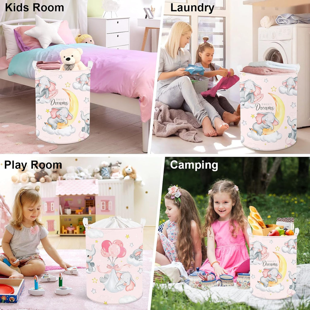 Clastyle Kid Storage Basket Sleeping Animal Foldable Laundry Hamper, 45L
