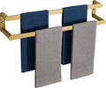 SAYAYO Double Towel Bar for Bathroom Wall, 2 Tier 24 Inch Gold Towel Rack