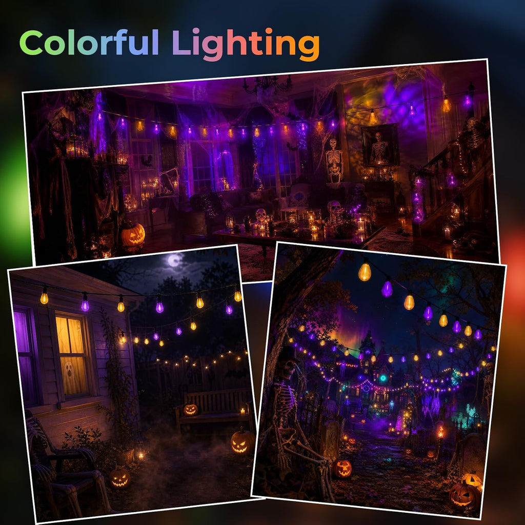 GvvooHome 36 Pack S14 Orange and Purple Light Bulbs for String Lights