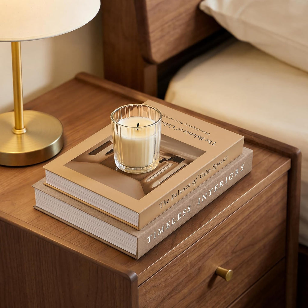 JARLINK Decorative Books, Set of 3 Fake Book Storage Boxes, Oatmeal