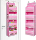 TYMENSH Over the Door Organizer for Bedroom Bathroom Pantry, 4 Shelf Pink