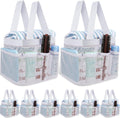 8 Packs Large Mesh Shower Caddy with 8 Pocket and Handle, White