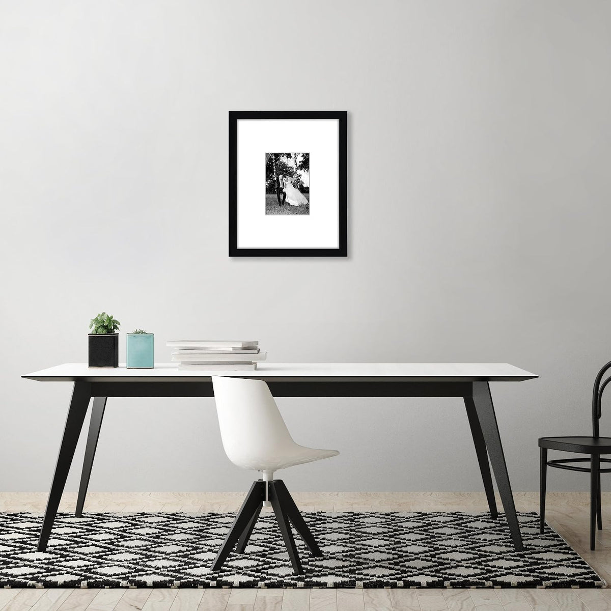 Americanflat 11x14 Picture Frame - Matted to 5x7 - Engineered Wood - Black