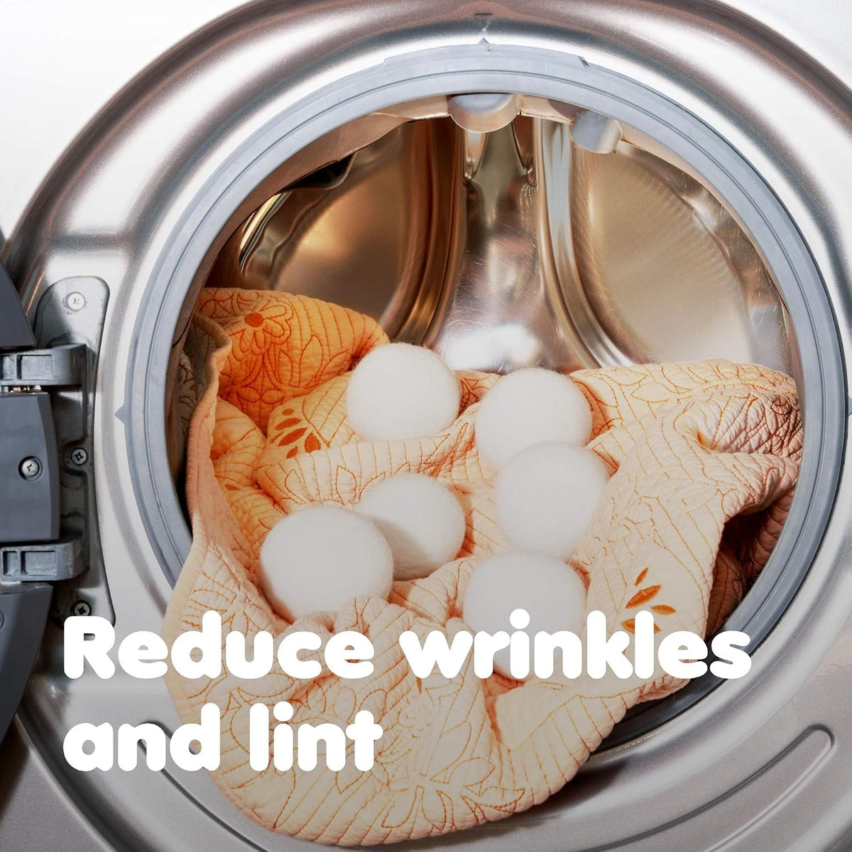 Friends Forever Wool Dryer Balls 6-Pack XL Wool Laundry Balls for Dryer as Reusable Natural Fabric Softener, Dryer Sheets, Saves Drying Time & Reduces Clothes Wrinkles, Ideal for Drying Dog Beds