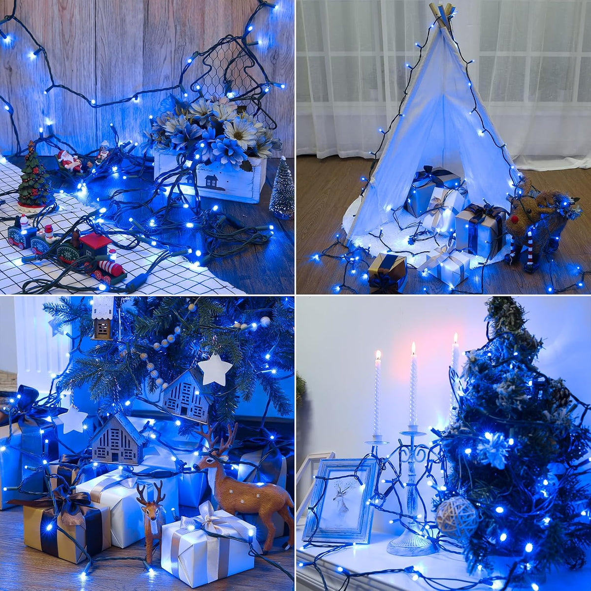 Brizled 5MM Blue Gentle Twinkle Christmas Tree Lights, 100 LED Connectable