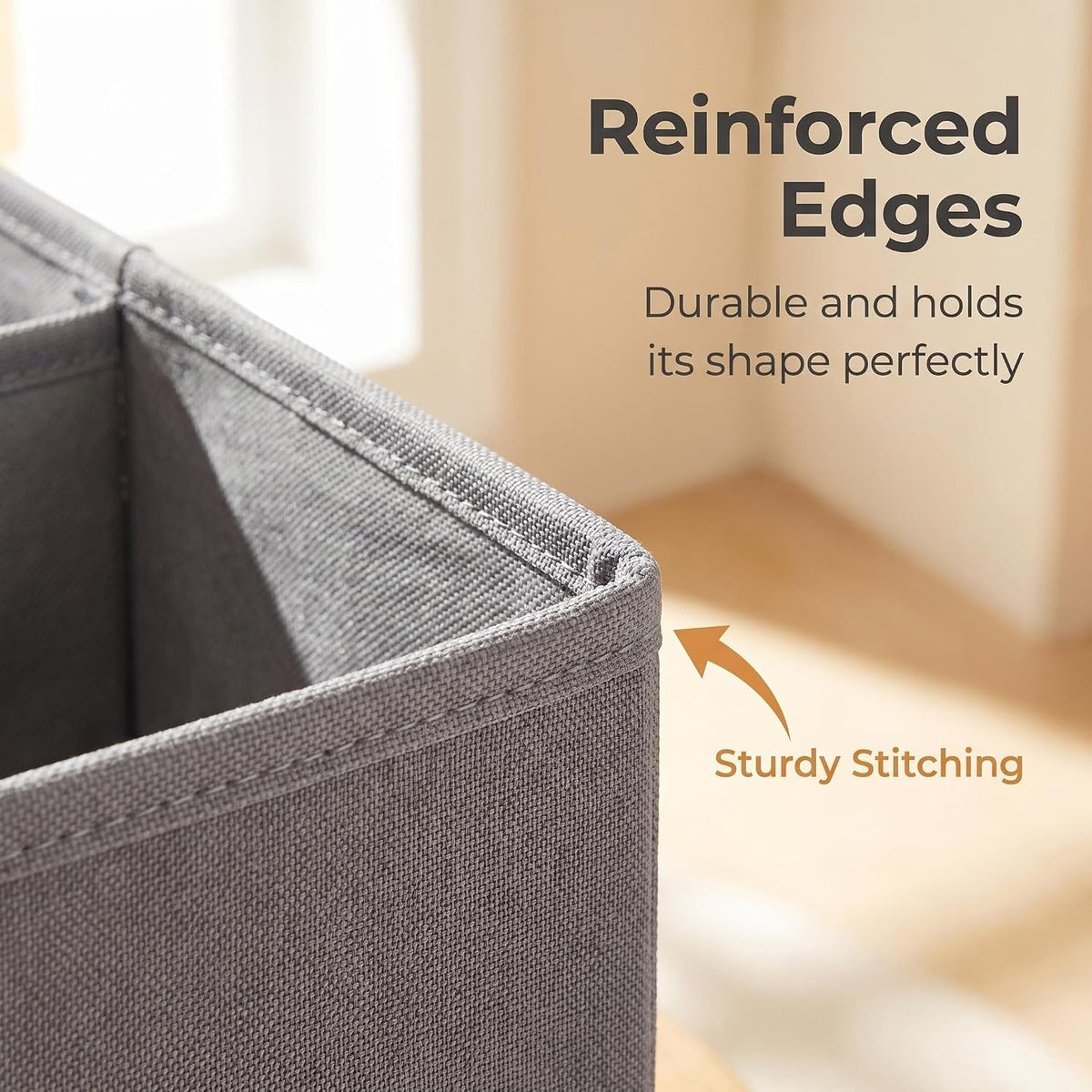 Collapsible Fabric Storage Drawer 11"x11"x7" - Foldable Closet Drawer for Hanging Closet Organizer, Shelf Drawer for Clothes, Underwear, Socks, Grey